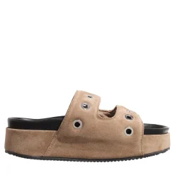 INUIKII Suede Studs Taupe Slides