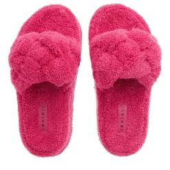 INUIKII Teddy Braided Fuchsia Slides
