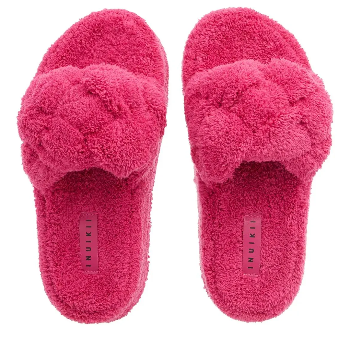 INUIKII Teddy Braided Fuchsia Slides