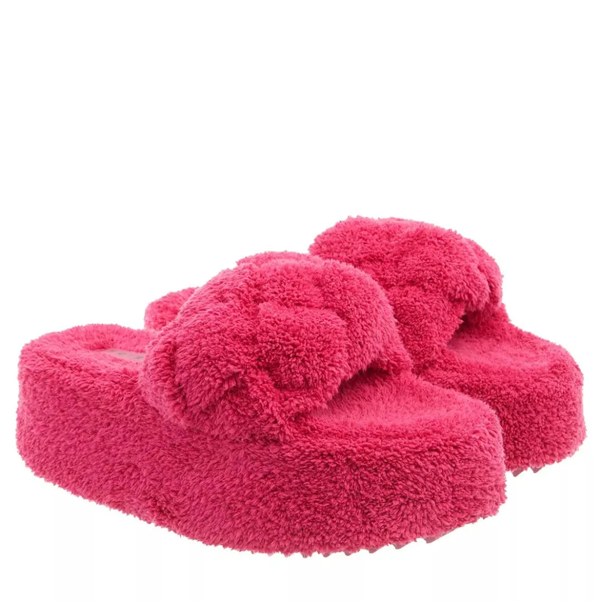 INUIKII Teddy Braided Fuchsia Slides