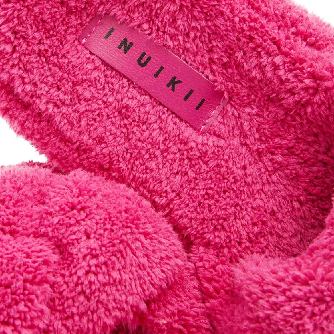 INUIKII Teddy Braided Fuchsia Slides