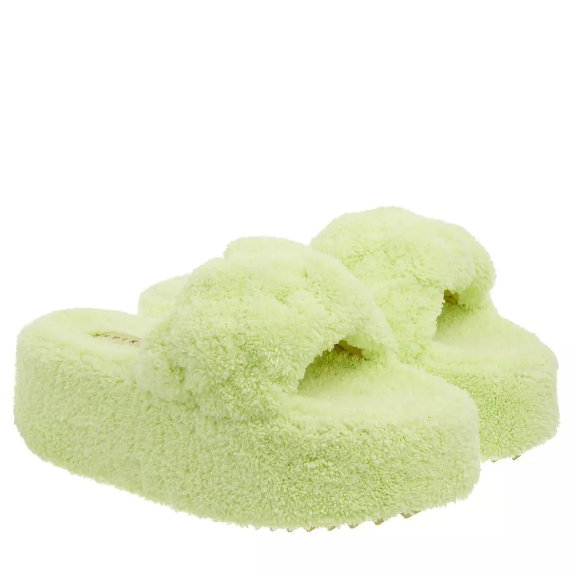 INUIKII Teddy Braided Lime Slides