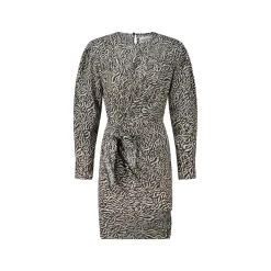 Isabel Marant Kleid Dulce mit Band-Detail Beige Midikleid