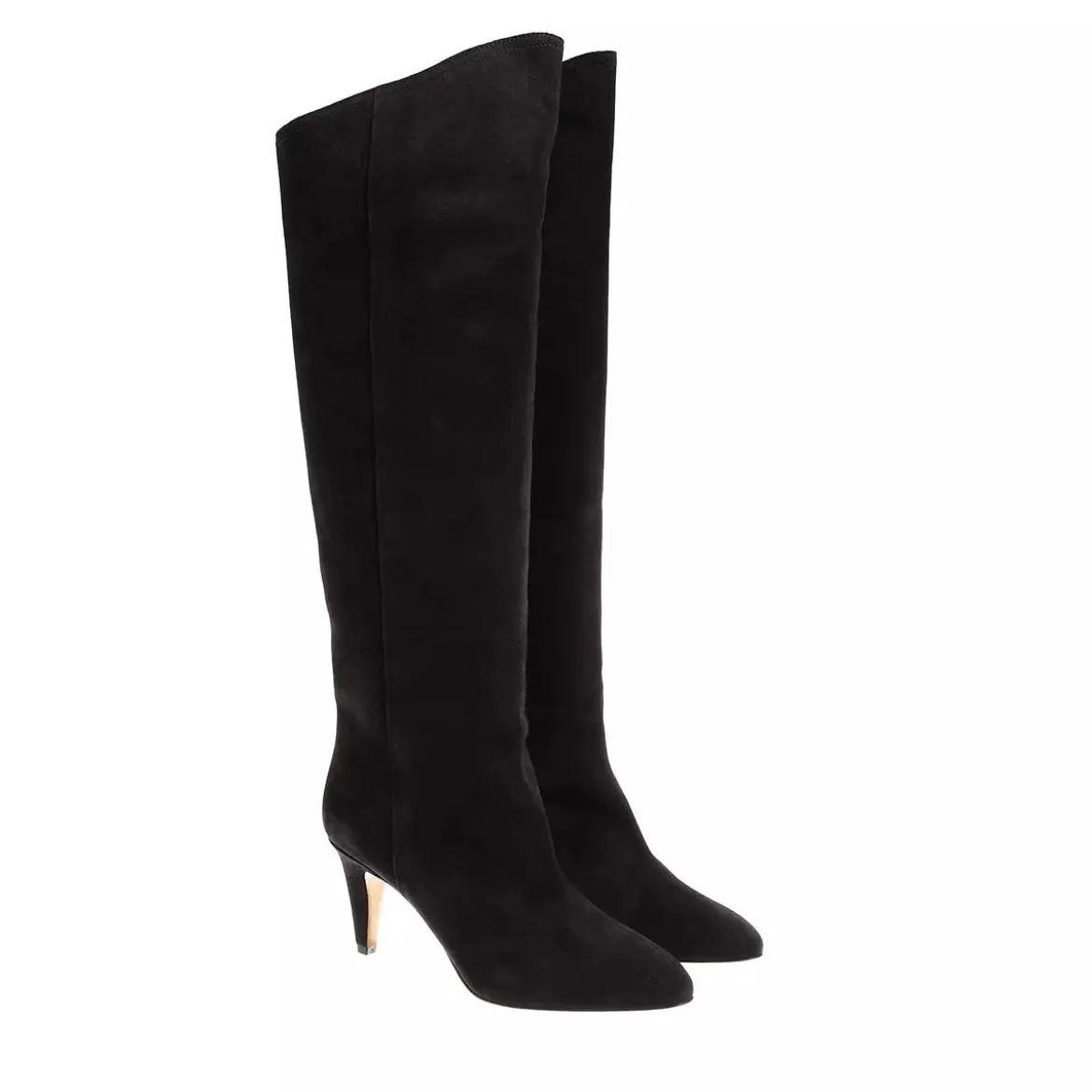 Isabel Marant Lispa Heeled Boots Suede Faded Black Stiefel