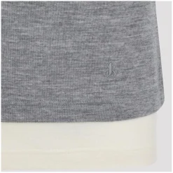 Jil Sander Heather Grey Knit Top With Off-White Accents Multicolor T-Shirt