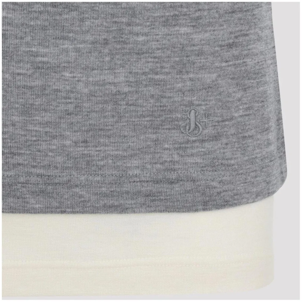 Jil Sander Heather Grey Knit Top With Off-White Accents Multicolor T-Shirt