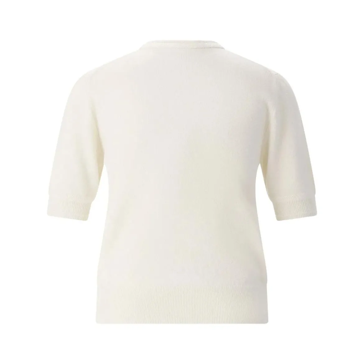 Jil Sander Kurzarmpullover aus Schurwolle weiß Pullover