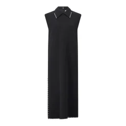 Jil Sander Midikleid aus Woll-Mix Schwarz Midikleid