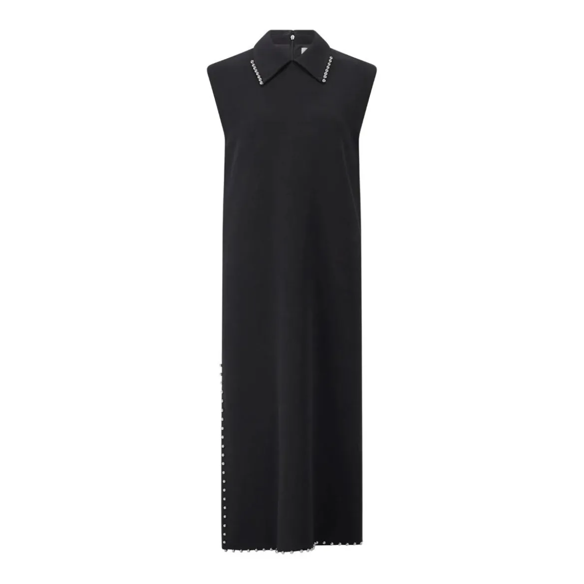 Jil Sander Midikleid aus Woll-Mix Schwarz Midikleid