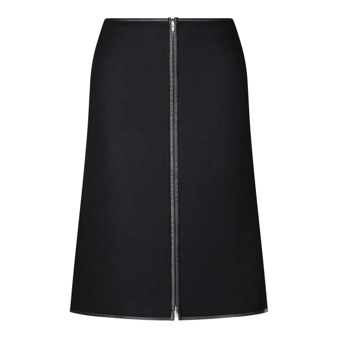 Jil Sander Midirock aus Wolle Schwarz Midirock