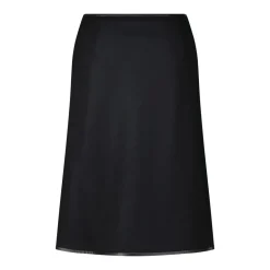 Jil Sander Midirock aus Wolle Schwarz Midirock