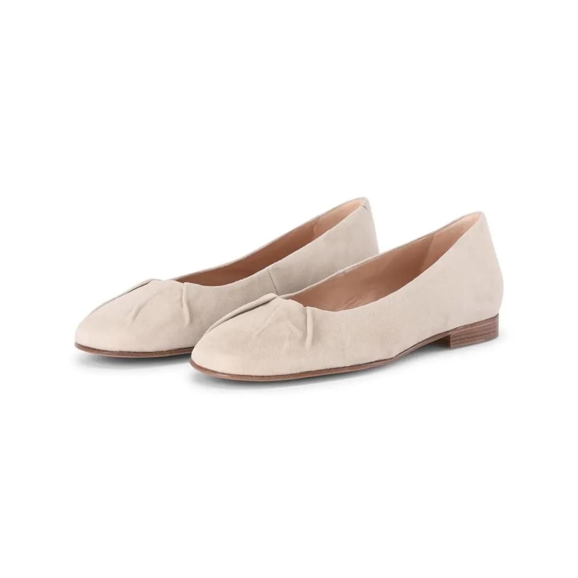 Jubile' Ballerinas mit Raffung beige Schnürschuhe