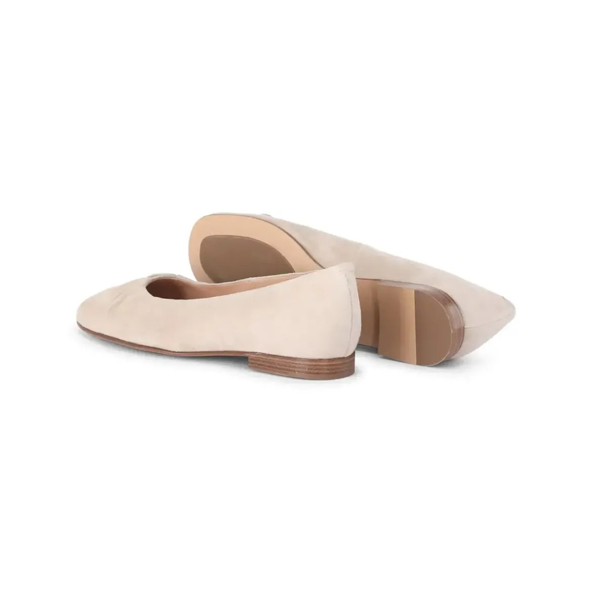 Jubile' Ballerinas mit Raffung beige Schnürschuhe
