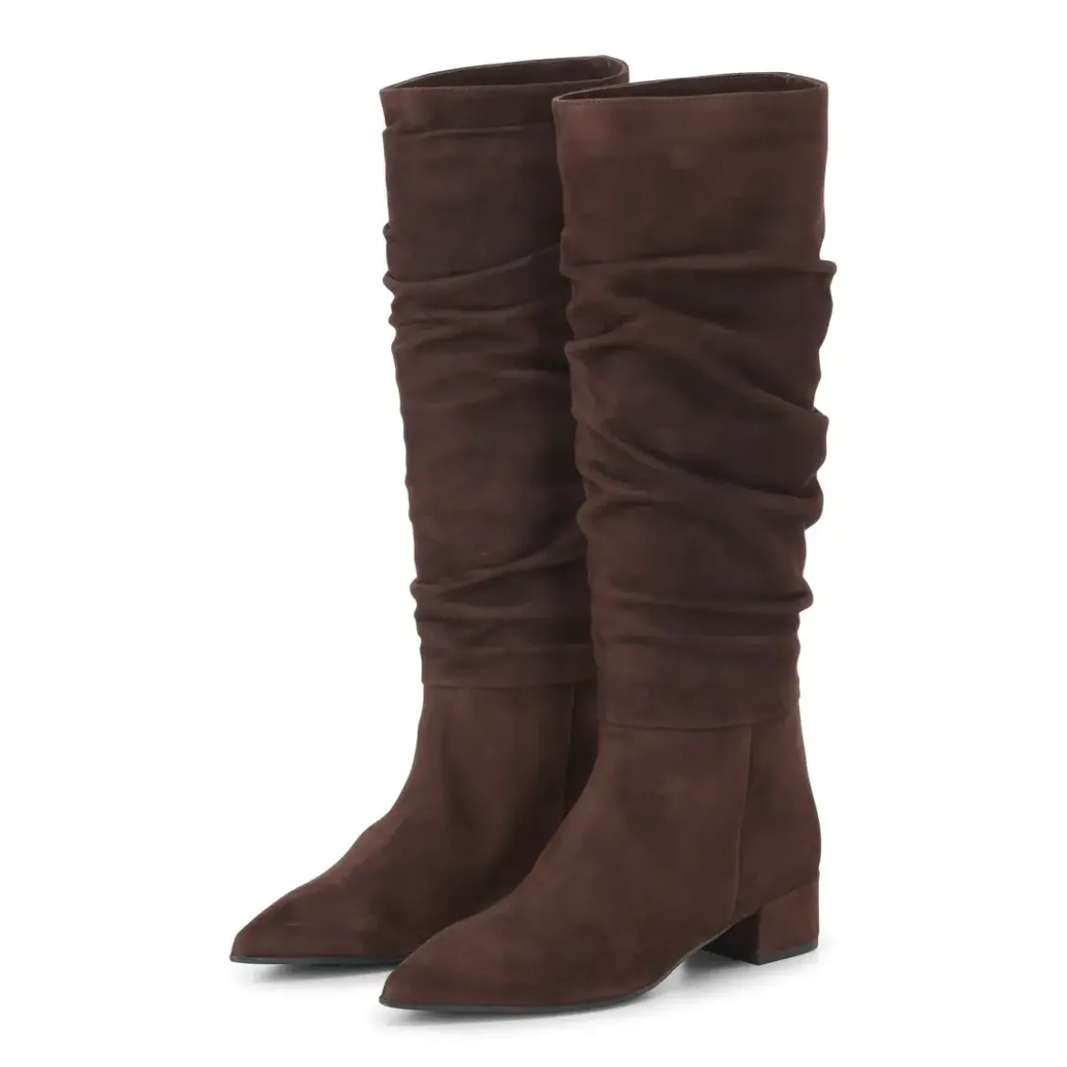 Jubile' Hohe Stiefel aus Veloursleder braun Schnürschuhe