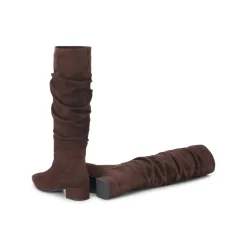 Jubile' Hohe Stiefel aus Veloursleder braun Schnürschuhe