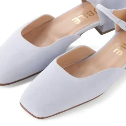 Jubile' Mary Jane Pumps aus Veloursleder blau Schnürschuhe