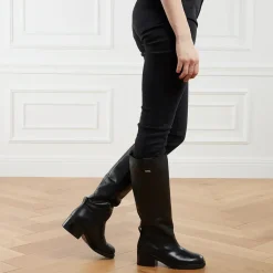 Karl Lagerfeld Brooklyn Hi Leg Boot Lined Black Lthr Overknee-Boots