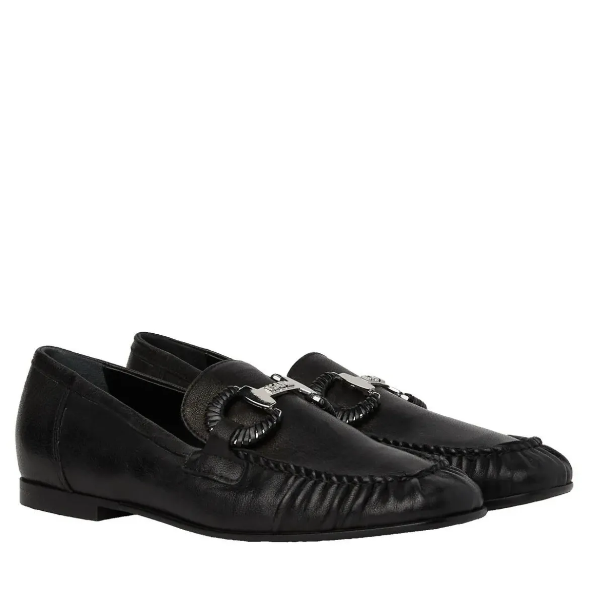 Karl Lagerfeld Eleia Brooch Loafer Black Lthr Pumps