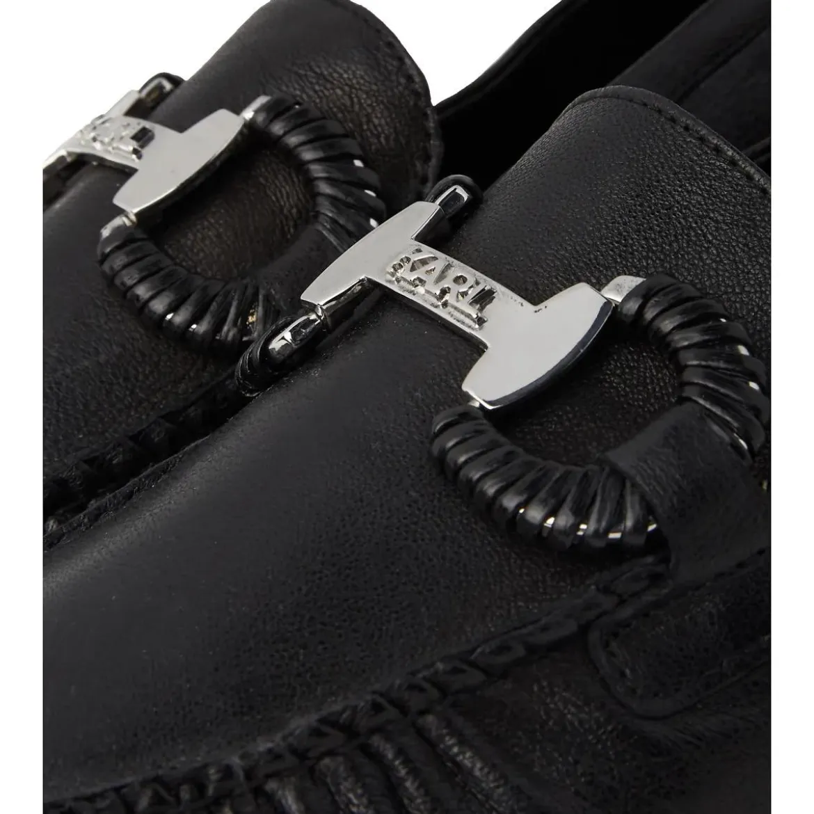 Karl Lagerfeld Eleia Brooch Loafer Black Lthr Pumps