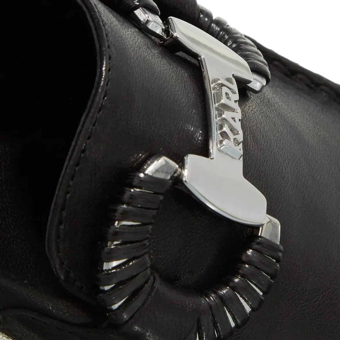 Karl Lagerfeld Eleia Brooch Loafer Black Lthr Pumps