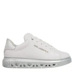 Karl Lagerfeld Kapri Kite Lo Lace Lthr White Lthr W/Silver Low-Top-Sneaker
