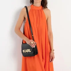 Karl Lagerfeld K/Letters Flap Crossbody Black Crossbody Bag