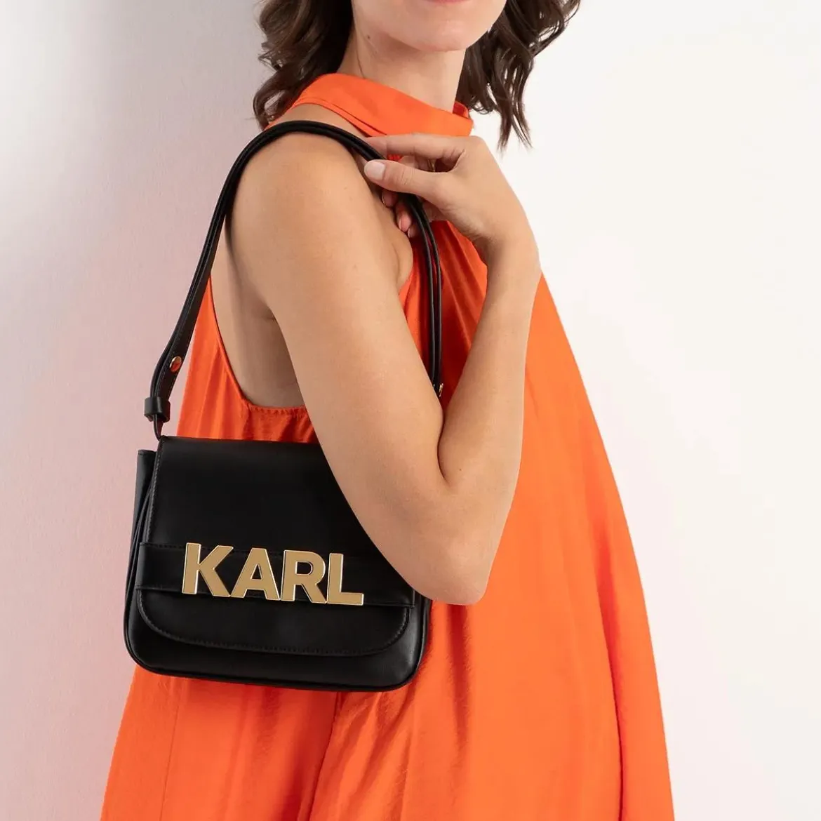 Karl Lagerfeld K/Letters Flap Crossbody Black Crossbody Bag
