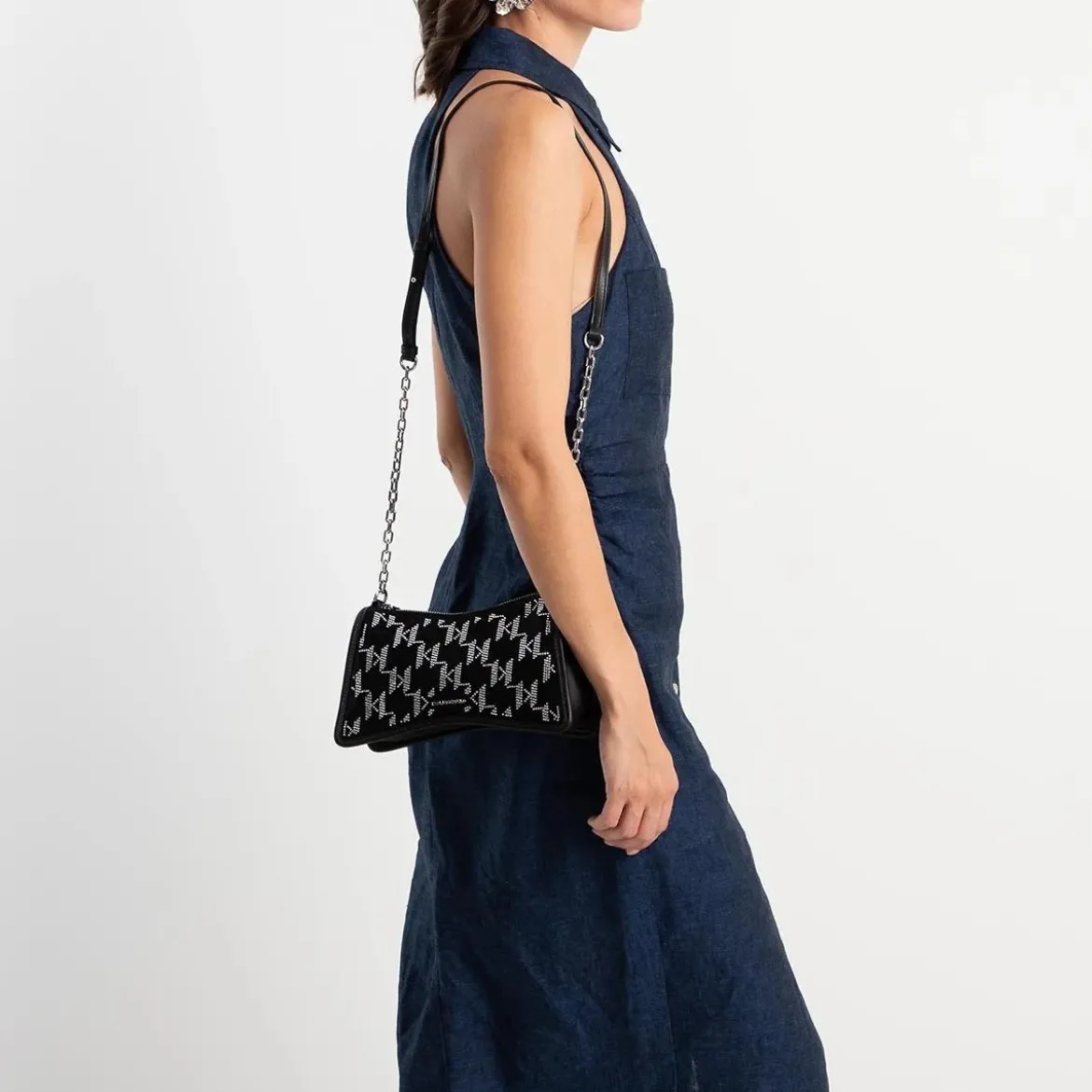 Karl Lagerfeld K/Seven Element Sp Cb Rhst Black Crossbody Bag