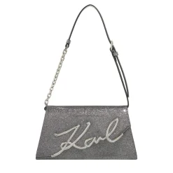 Karl Lagerfeld K/Signature 2.0 Sp Md Shb Glitter Black Satchel