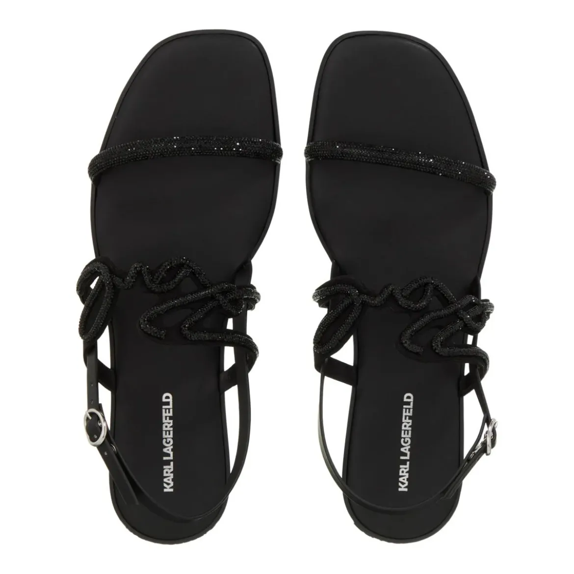 Karl Lagerfeld Olympia Karl Signia Slide Black Glitter Mono Sandalen