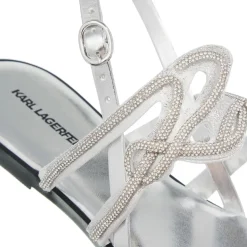 Karl Lagerfeld Olympia Karl Signia Slide Heavy Glitter Silver Sandalen