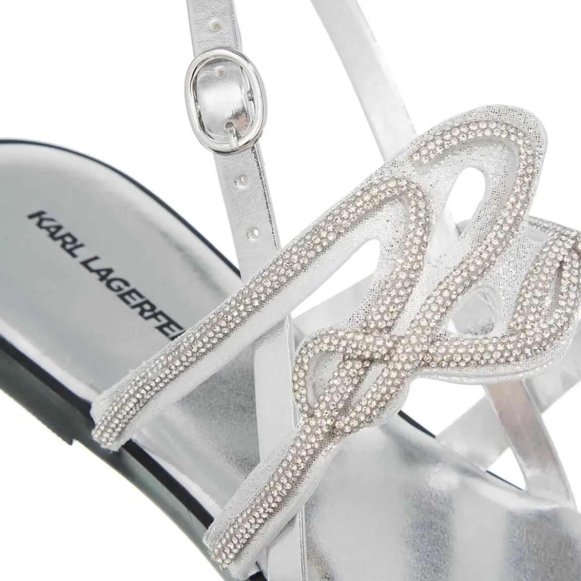 Karl Lagerfeld Olympia Karl Signia Slide Heavy Glitter Silver Sandalen