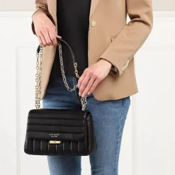 Kate Spade New York Carlyle Quilted Medium Shoulder Bag Black Messenger Bag