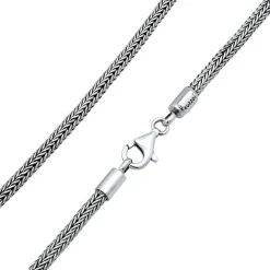 Kuzzoi Halskette Herren Basic Schlangenkette Oxidiert 925 silber Mittellange Halskette