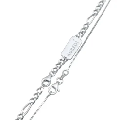 Kuzzoi Halskette Herren Ketten Set Figaro Venezia 925 Sil silber Mittellange Halskette