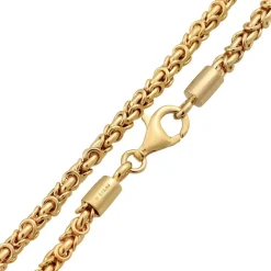 Kuzzoi Halskette Herren Königskette Oxidiert Basic 925 Sterling Silber gold Mittellange Halskette