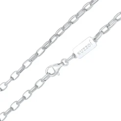 Kuzzoi Halskette Herren Rundanker Oval Basic 925 Silber Mittellange Halskette