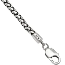 Kuzzoi Halskette Herren Zopfkette Oxidiert Massiv 925 Sil silber Mittellange Halskette