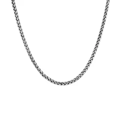 Kuzzoi Halskette Herren Zopfkette Oxidiert Massiv 925 Sil silber Mittellange Halskette