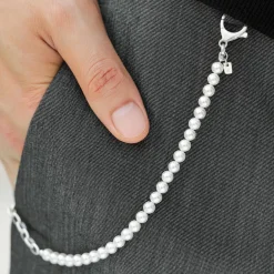 Kuzzoi Schmuckzubehör Herren Hosenkette Geldbörsenkette M silber