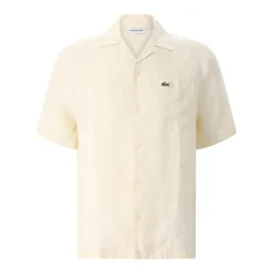 Lacoste Relaxed-Fit Hemd aus Leinen weiß Hemd