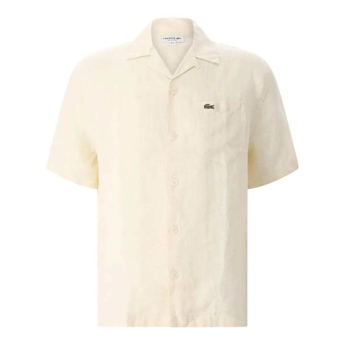 Lacoste Relaxed-Fit Hemd aus Leinen weiß Hemd