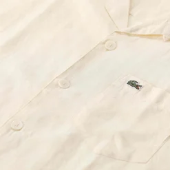 Lacoste Relaxed-Fit Hemd aus Leinen weiß Hemd