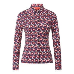 LaDoubleJ Taillierte Hemdbluse mit Muster Dunkelblau Bluse