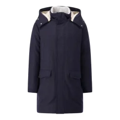Lardini Daunenjacke mit Wolle & Kaschmir blau Daunenmantel