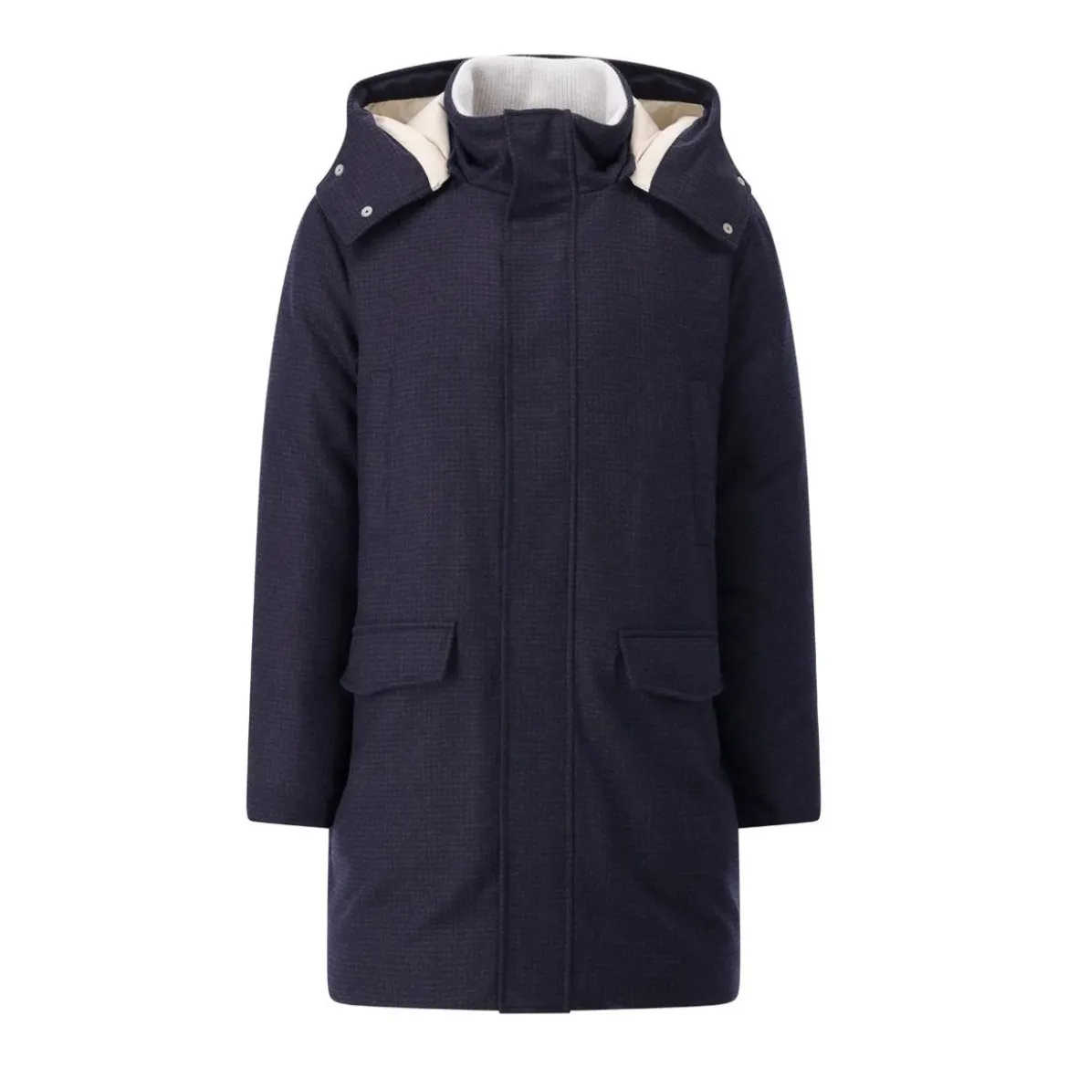Lardini Daunenjacke mit Wolle & Kaschmir blau Daunenmantel