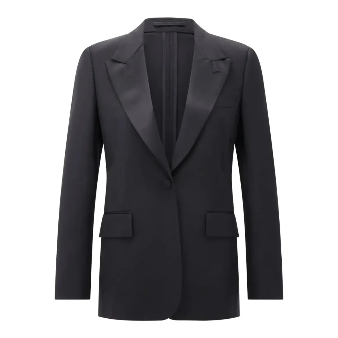 Lardini Klassischer Blazer aus Woll-Mix schwarz Blazer