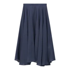 Lardini Midirock aus Leinen blau Midirock