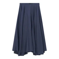 Lardini Midirock aus Leinen blau Midirock