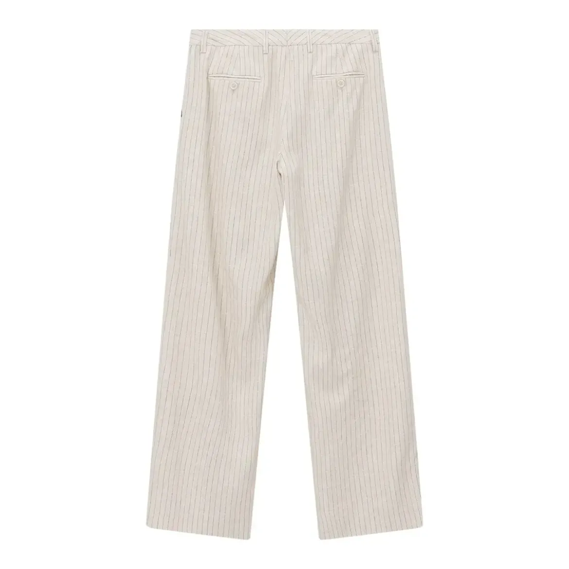 Lardini Weite Stoffhose mit Nadelstreifen beige Stoffhose